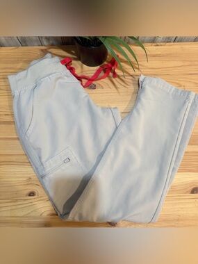 Figs Bone High Waisted Yola Scrub Pants With Yoga Waistband Size XS